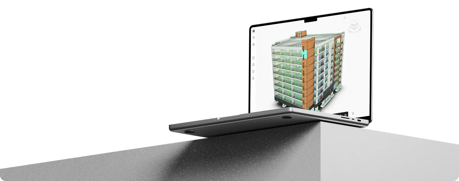 3D Building Model on Laptop